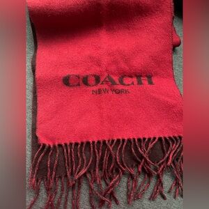 Coach Red Wool Cashmere Scarf